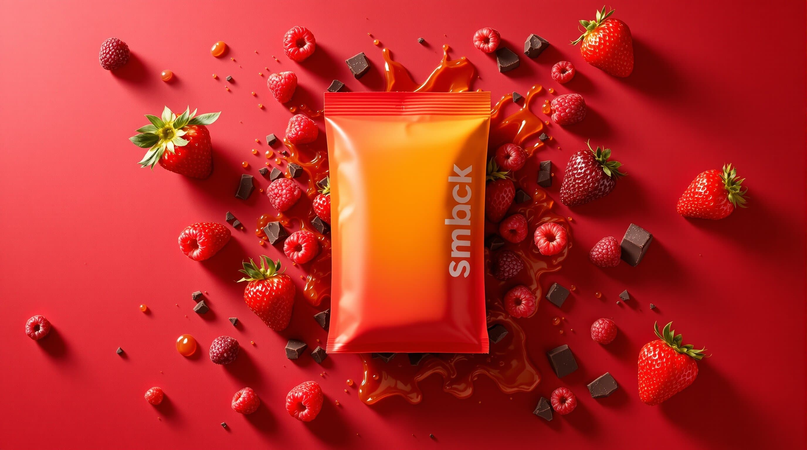 A spread of snack pouches on a sunny tabletop